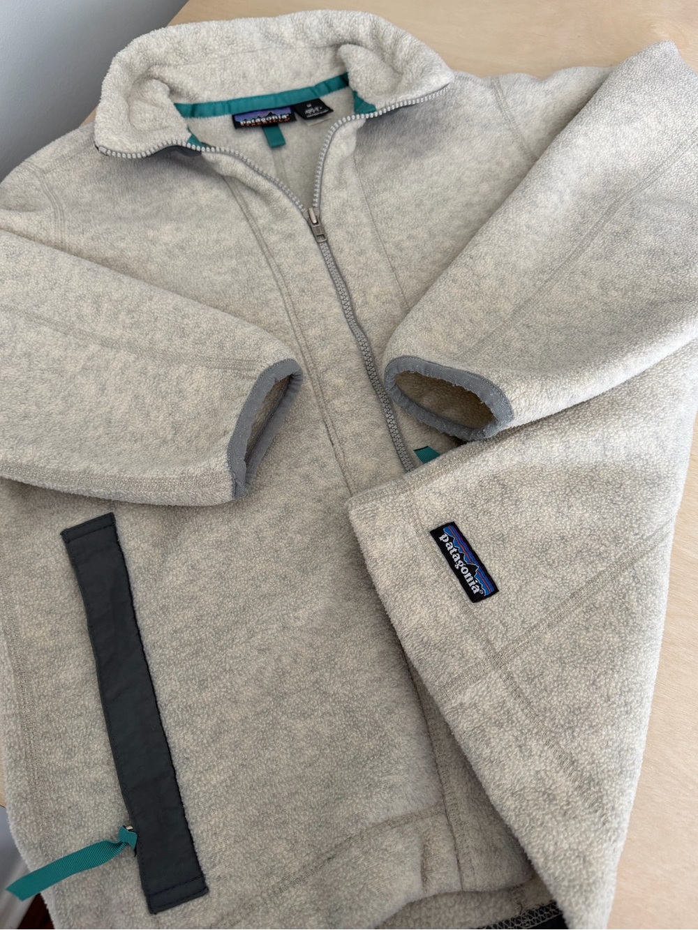 Vintage Patagonia Synchilla Fleece Zipper Jacket Oatmeal Size Medium